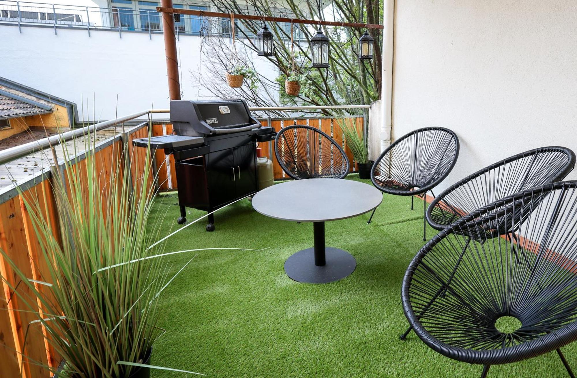 3 Zimmer Naehe Von Europapark Garage Balkon Grill オフェンブルク エクステリア 写真